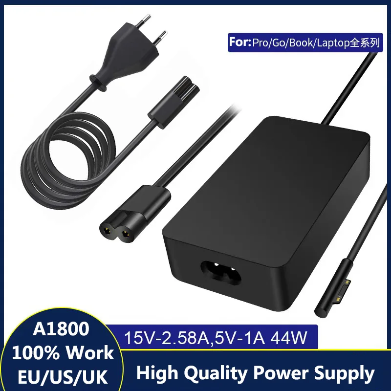 Caricabatterie Surface Pro Surface Pro 4 6, Alimentatore 44W 15V 2.58A Compatibile Con Microsoft Surface Pro 3 4 5 6 7X8
