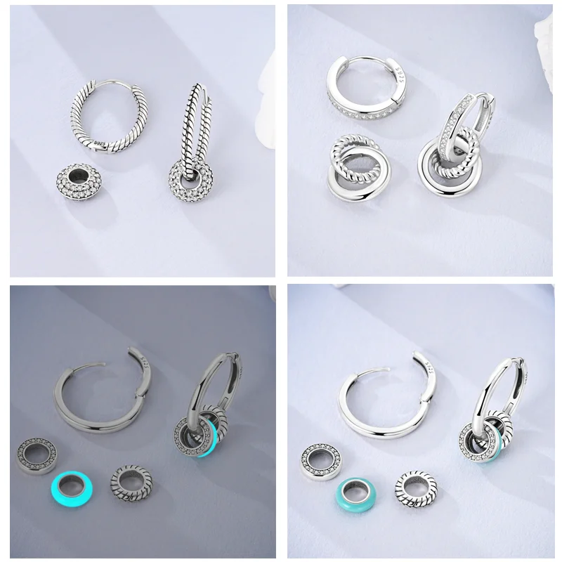 925 Silver Star Butterfly Heart Tassels Hoop Earrings Engagement Wedding Jewelry for Women silver hoop earrings silver earrings heart hoop earrings heart earrings hoop earrings womens earrings