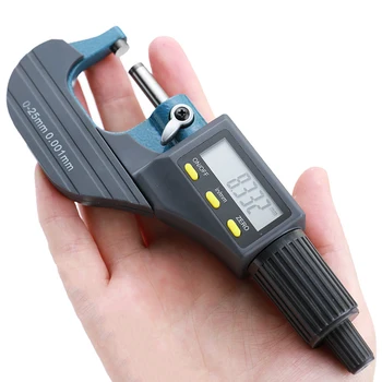 0.001mm Digital Outside Micrometer – Electronic Micrometer Gauge with Carbide Measuring Tips, 0–25mm Precision Caliper Tool 1