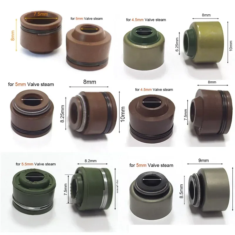 Valve Stem Oil Seals 2pcs For Honda CG125 CG150 Yamaha YP250 GS 150cc 125cc CG CB JH70 GY6 50 125 ZY125 SCOOTER MOPED