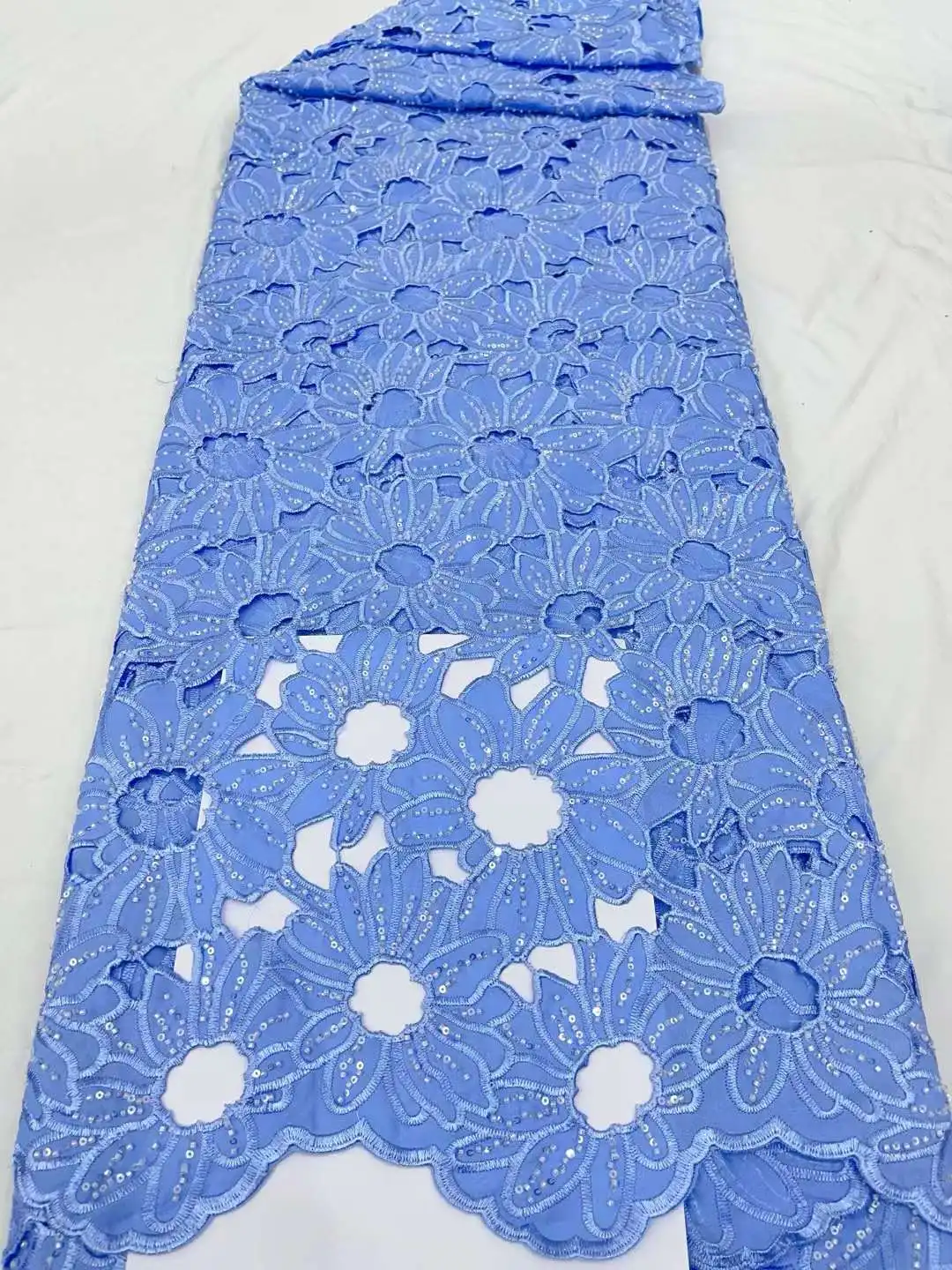 

Африканская кружевная ткань высокого качества, кружевные блестки, вышивка, тюль, кружевная ткань, французская сетчатая Кружевная Ткань 5 ярдов HXI