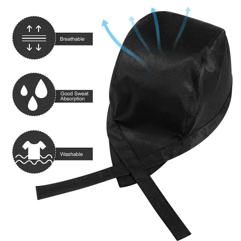 2Pcs Pirate Chef Hat Waiter Uniform Bakery BBQ Grill Hat Restaurant Bakery Kitchen Work Wear Cap Adjustable Chef Caps