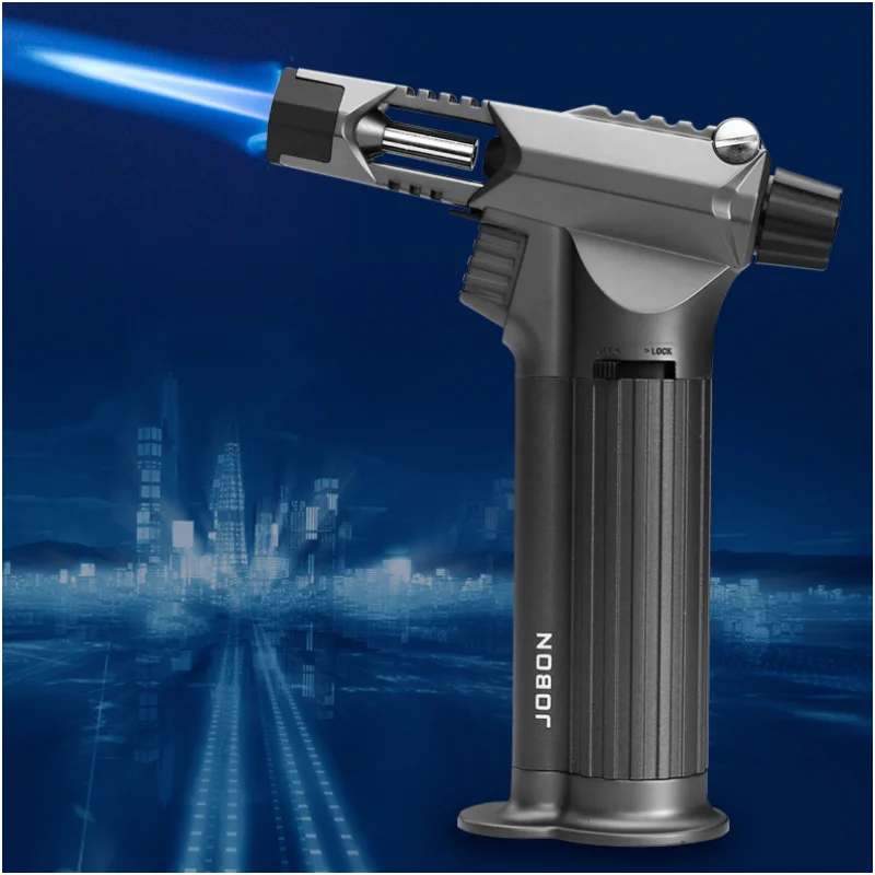 JOBON Strong Firepower Blue Flame Turbine Jet Torch 360° Use Welding Gun Butane Gas Lighter Cigar Barbecue Welding Baking Tool
