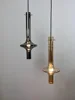 Smoke Ash Amber Glass Tube Pendant Light Dining Room Bedroom Bedside Kitchen Lamp LED Long Line Chandelier 6