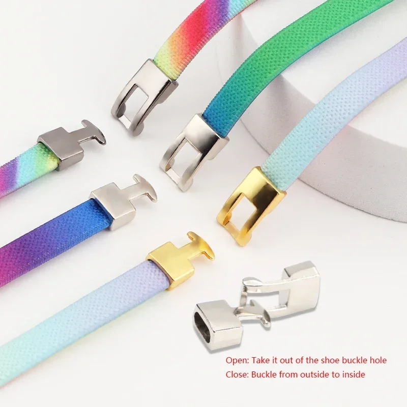 Vibrant Rainbow No-Tie Elastic Shoelaces