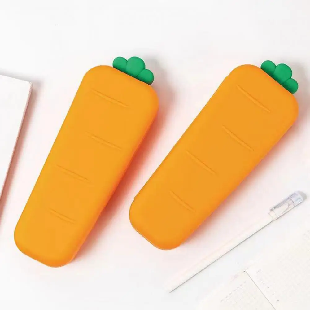 Cute Carrot Pencil Case Set - Pack of 10pcs,Large Capacity Soft Silicone Carrot  Pen Pouch,Gel Ink Pen,Mechanical Pencil,Eraser,Lead Refills for Cute School  Supplies/Stationery Kids Students Waterproof : : Home & Kitchen