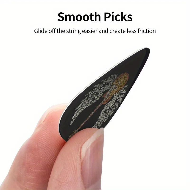 Guitar Picks 12PCS Premium ABS Material with Smooth Finish Dual-Sided Color Printing Includes PP Storage Box guitar picks