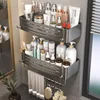 No-Drill Bathroom Shelf Shelves Shampoo Makeup Storage Holder Kitchen Organizer Wall Mounted Bathroom Accessories Aluminum Alloy 5