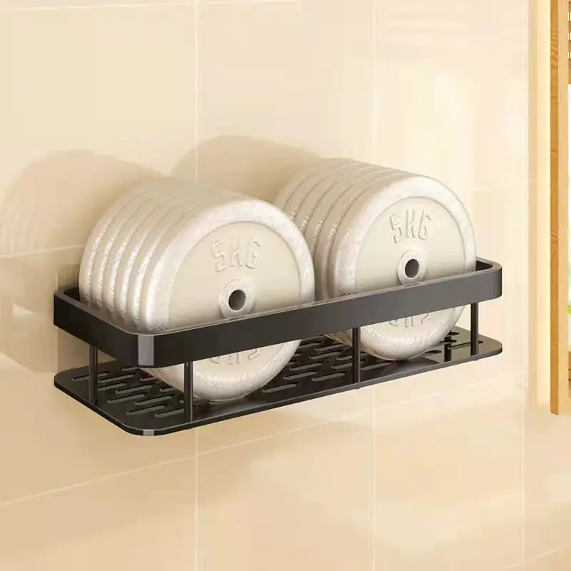 Rectangle Aluminum Alloy Bathroom Shelf Makeup Storage Organizer Shampoo Rack Shower Shelf Bathroom No Drill Wall Shelf 4