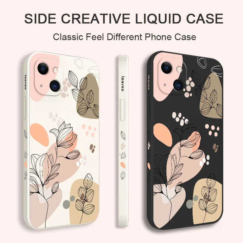 Abstract Plants Phone Case For iPhone 15 14 13 12 11 Pro Max Mini X XR XS MAX SE2020 8 7 Plus 6 6S Plus Cover