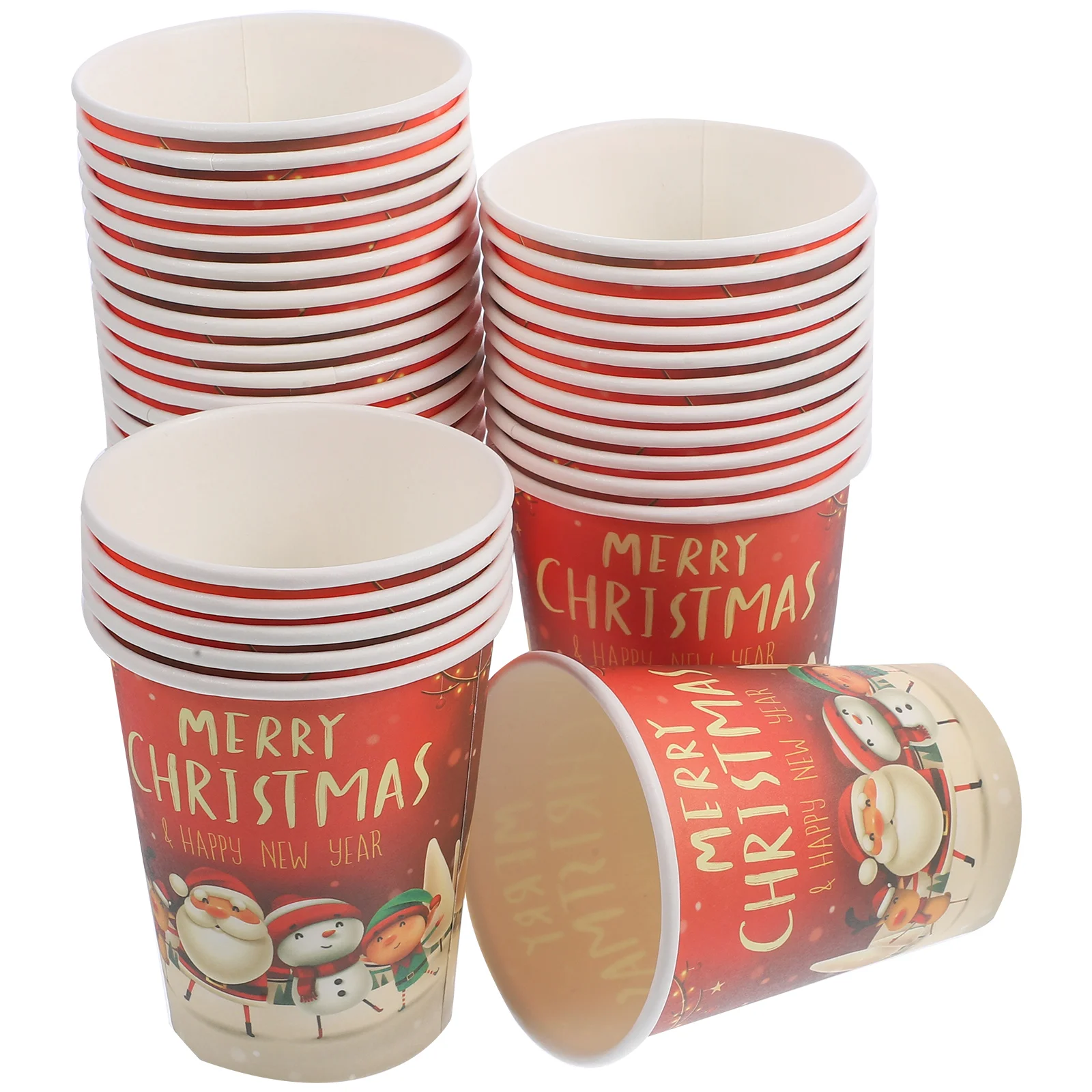 New Year Cartoon Paper Cup Party Supplies Christmas Theme Tableware Disposable Cups One-time Banquet Camping 32 Pcs