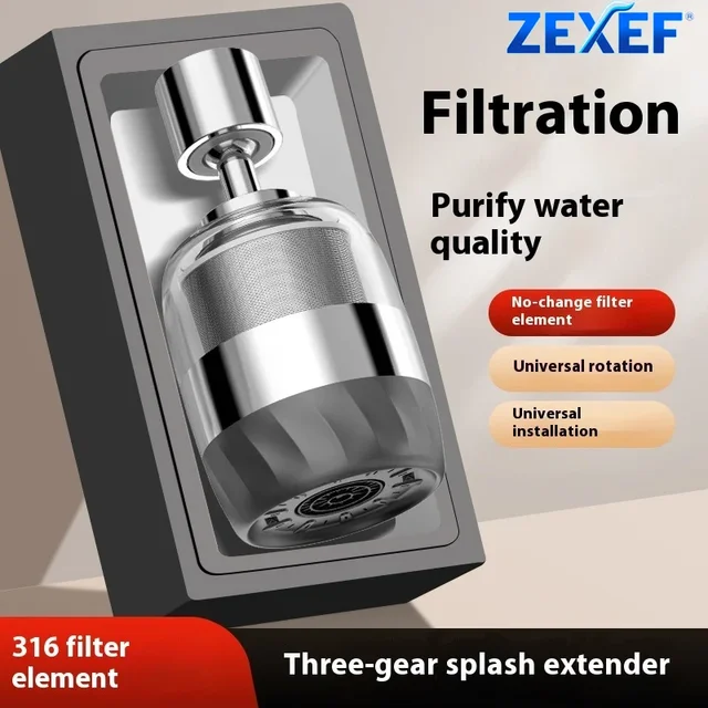 ZEXEF 3 อะแดปเตอร์ก๊อกน้ํา Aerator สําหรับเครนสแตนเลสสตีล Extender พลาสติก Splash กรองโหมดอ่างล้างหน้า Bubbler ฝักบัว 1