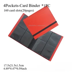 Deluxe Multi - Pocket Trading Card Binder Album with Double - Sided Storage (4Pockets red)
