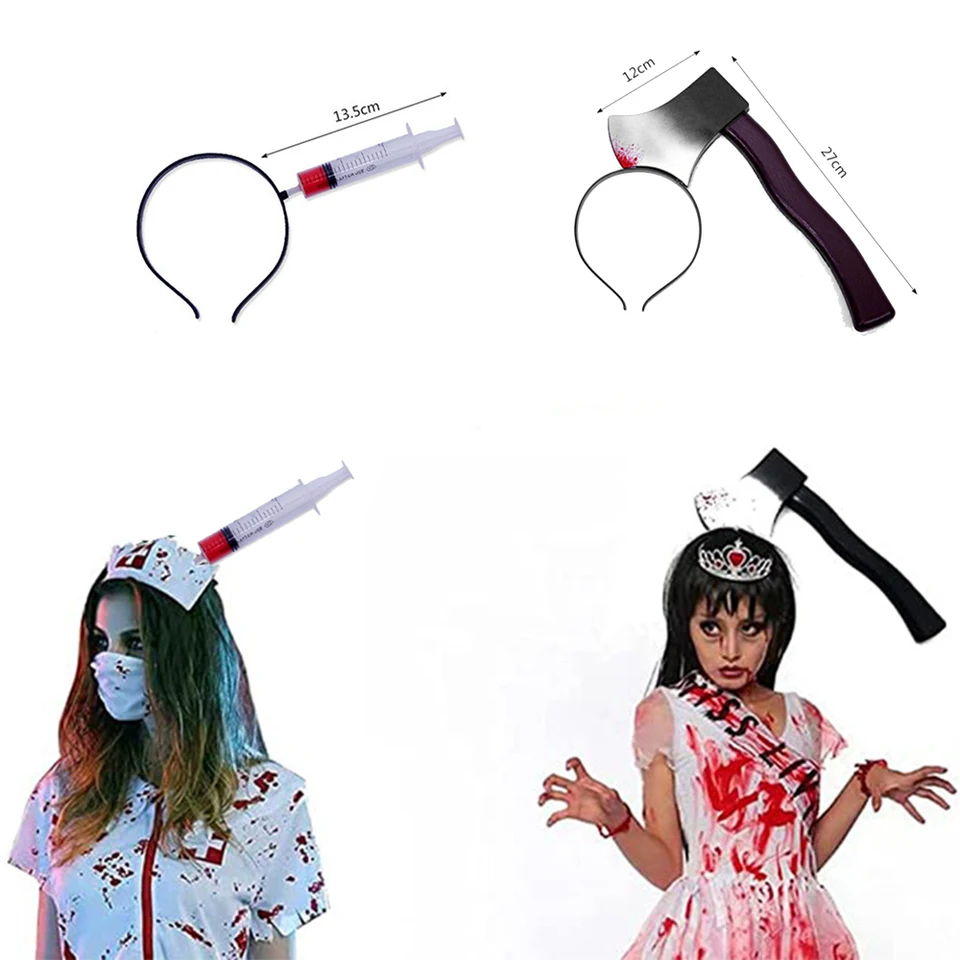 Kunststoff Waffen Stirnbänder Gruselige Halloween Stirnbänder 3er Set - Axt  \u0026 Nagel Kopf Accessoires Für Kostüme Halloween Waffe, image size:960x960