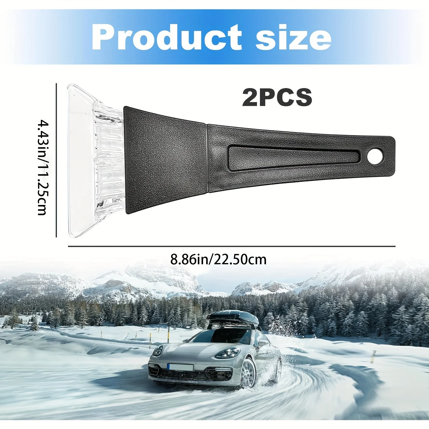2pcs Car Snow Shovel Ice Scraper Cleaning Tool For Vehicle Windshield Auto Snow Remover Cleaner Winter Car Accessories