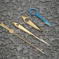 Premium Watch Hands Set with Blue Second Hand and Gold - Silver Finish (Gold second hand)