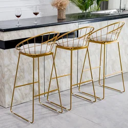 Nordic Style Metal Bar Stool Kitchen Modern Luxury High Chair Home Designer Kitchen Sillas Para Comedor Restaurant Furniture
