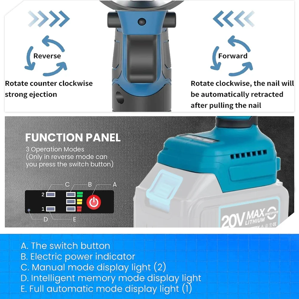Electric 18V Brushless Electric Rivet Gun Cordless Rivet Nut Gun Automatic Rivet Tool With LED Light For 18V Makita Battery 3
