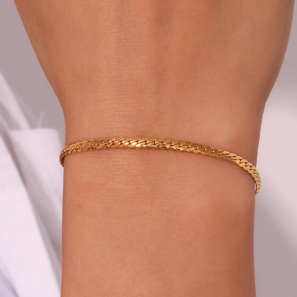 Bracciale Regolabile Con Perline Di Onice E Placca In Acciaio Inossidabile Color Oro P