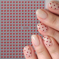 8pc 3D Mixed Color Heart Nail Stickers Valentines' Day Sweet Red Pink Love Selfadhesive Nail Decoration Decals Manicure Supplies 2