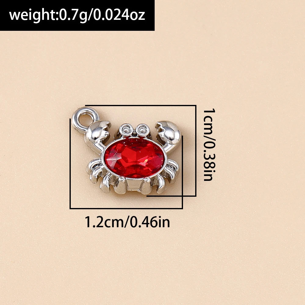 Leslie Mix 5 Stück Meeresorganismus-Charms, niedliche Schildkröte, Seestern, Krabbe, Qualle, Muschelschale für Schmuckherstellung, DIY-Ohrringe, Halsketten – Detail 17