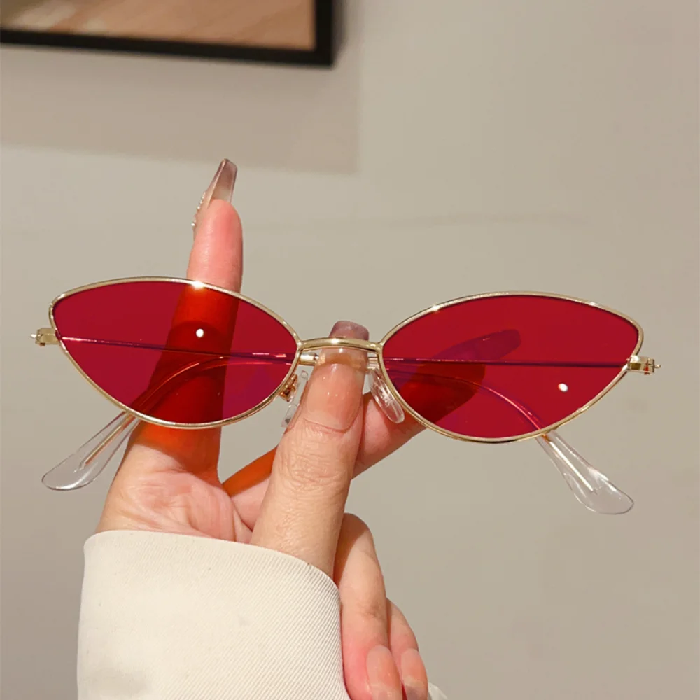 KLASSNUM Mode Kleine Cat Eye Sonnenbrille für Männer Frauen Retro Fahren Sonnenbrille Luxus Marke Metall Rahmen UV400 Shades Brillen – Detail 5