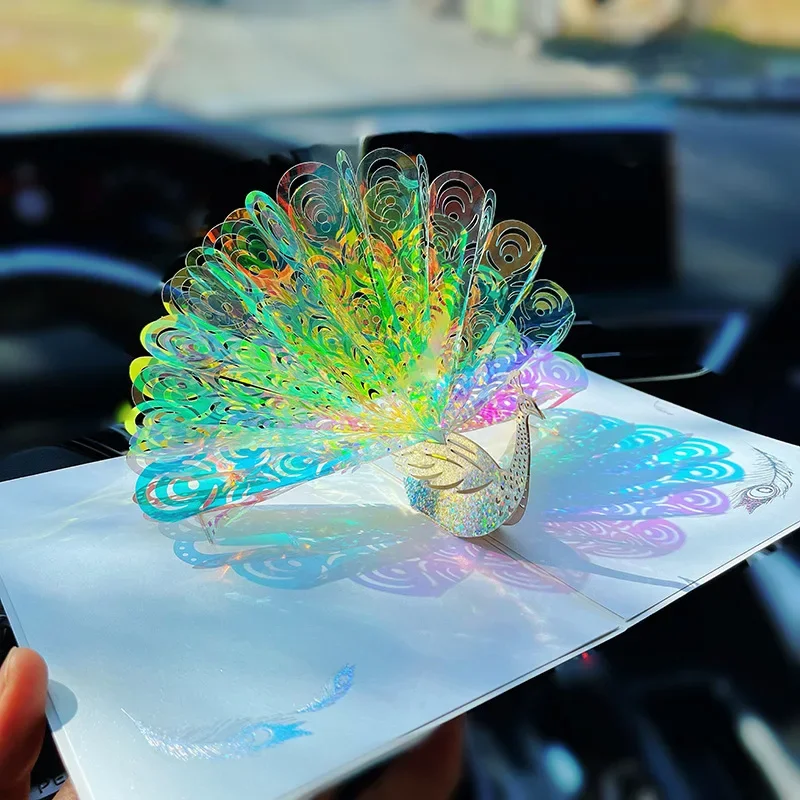 3D Peacock Birthday Christmas Card Pop-up Greeting Cards Postcard Party Wedding Invitation Decorations Creative Girl Gift greeting cards