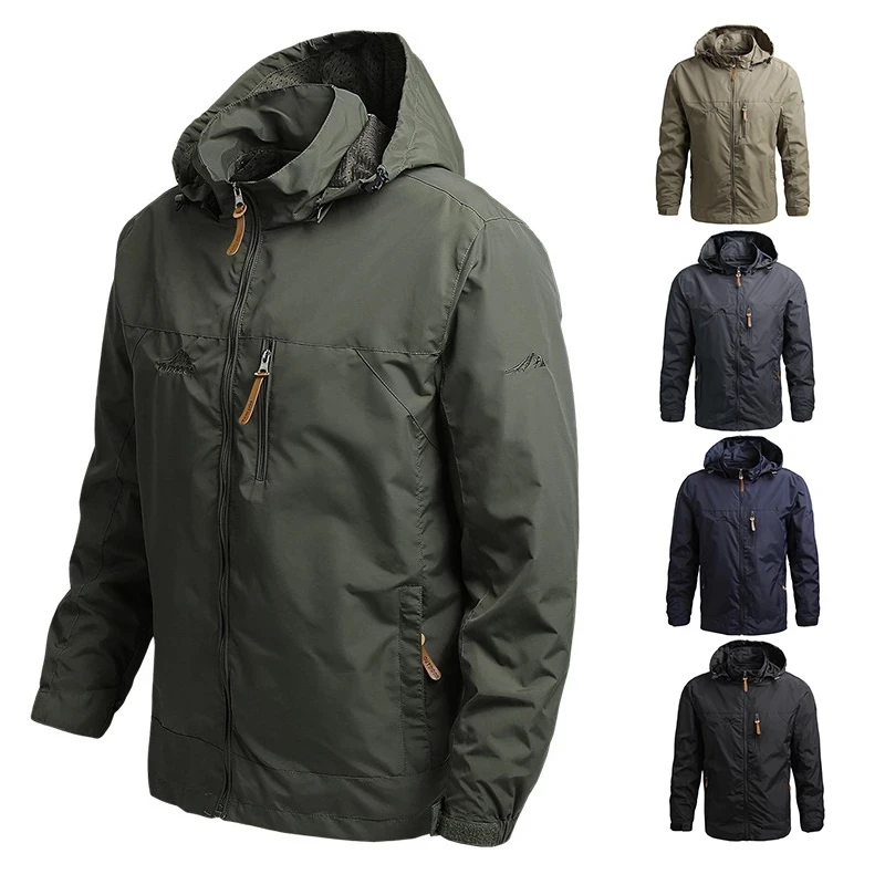Outdoor Jackets Men Military Jacket Outwear Breathable Hoodie Casual Multi Pockets Coats Hiking Camping Sports Clothing 6XL 7XL