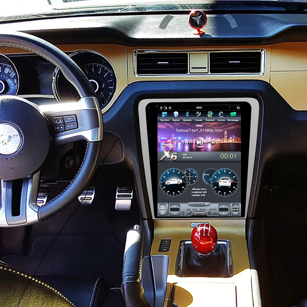 

12.1'' Android 9.0 Vertical Car Automotive Multimedia Radio For Ford Mustang 2010-2012 Tesla Screen Navigation Auto Player
