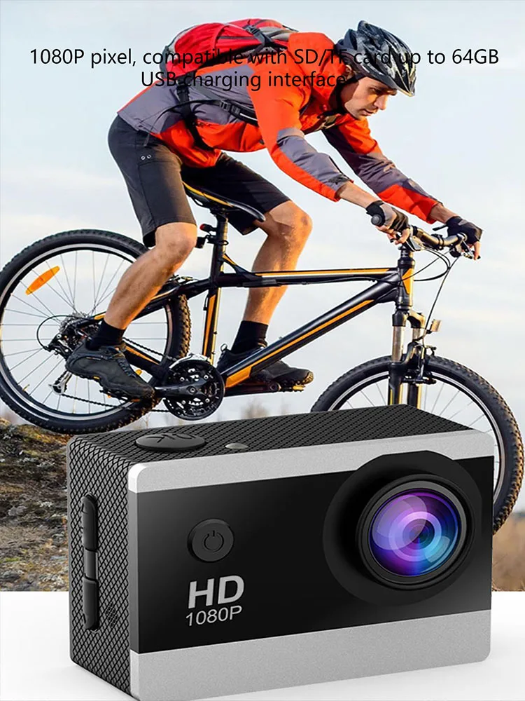 Outdoor sports camera, 170° wide Angle lens 1080P ultra HD pixels, bicycle recorder, ultra long life, HD recording camera 2