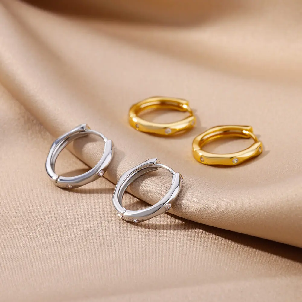 Vintage U-Form Quadratische Creolen Für Frauen Edelstahl Geometrische Quadrat Ohrring Femme Hochzeit Ästhetischen Jewerly Geschenk – Detail 14