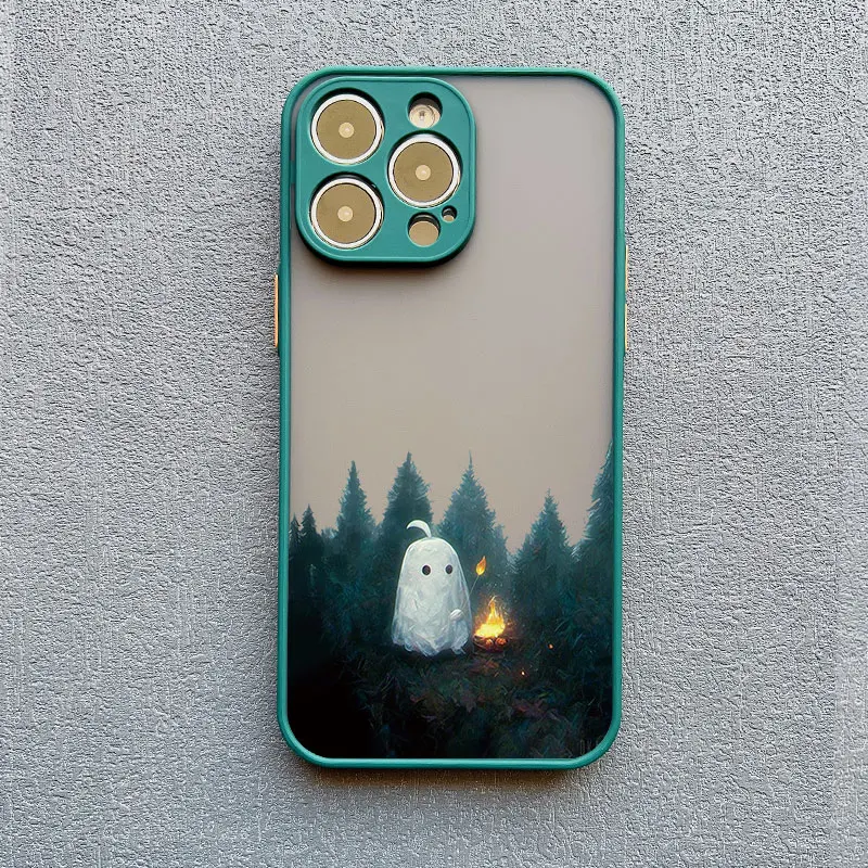 thumbnail image 1 of Bonita funda de teléfono Ghost para iPhone, cubierta trasera a prueba de golpes, 15, 14 Plus, 13, 12, 11 Pro Max, Mini, XS, X, XR, SE2020, 7, 8 Plus, 1 of 5