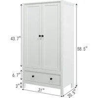 2 Door Wardrobe, Armoire with Drawer for Bedroom 2