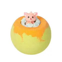 Children's Bubble Bath Fizzies with Surprise Toys - Safe & Natural Essential Oil Bath Bomb Set (Apple 1PC)