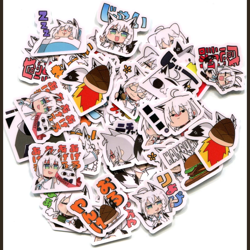 

40pcs Anime Sticker Hololive Vtuber Shirakami Fubuki Accessories Cosplay Prop