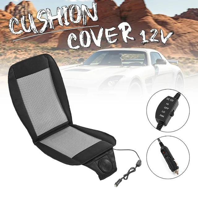 12V Car New Summer Cool Cushion Fan Blowing Ventilation Seat Covers Auto Seat Cooling Air Cushion + Cigarette Lighter Controller