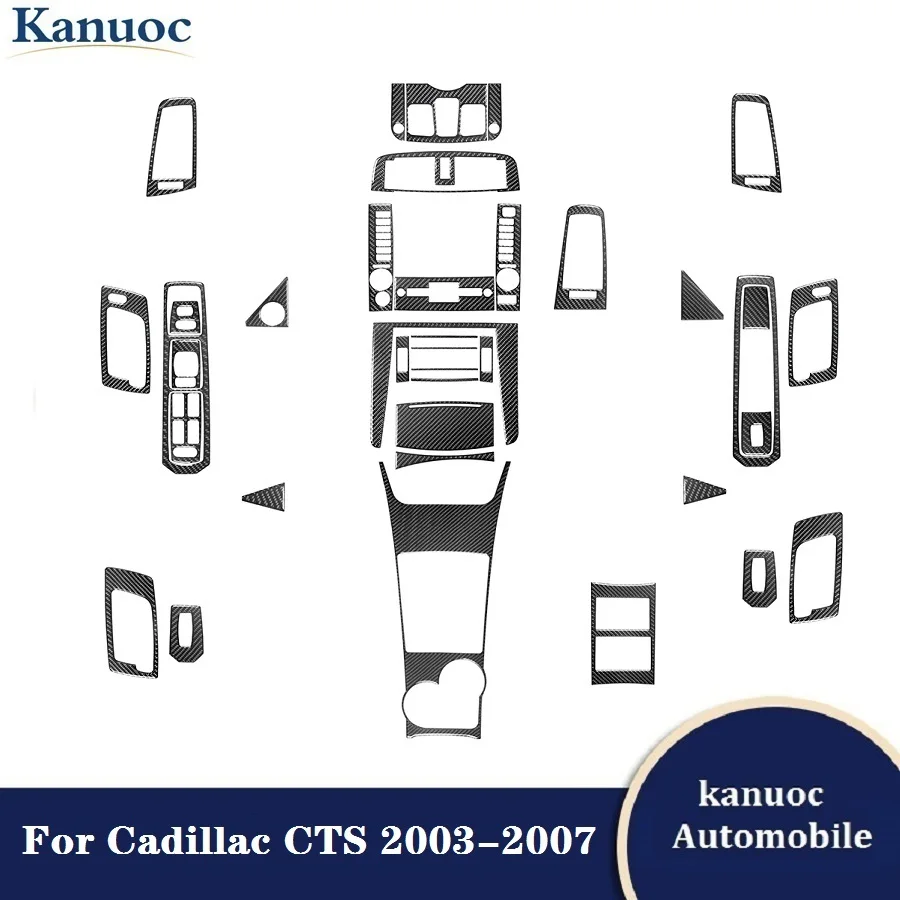 

Black Carbon Fiber Stickers Kit For Cadillac CTS 2003 2004 2005 2006 2007 Car Decorative Accessories Various Interior Mouldings