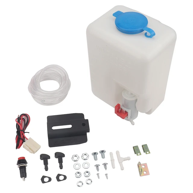 Botella limpiaparabrisas Universal para coche, 12V, 1,5 l, sistemas de  limpiaparabrisas, depósito, bomba lavaparabrisas, Kit