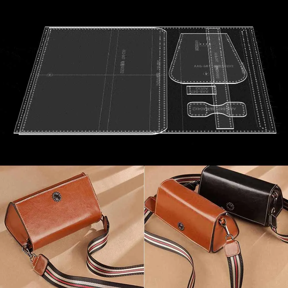 

Leather Bag Pattern Making with Kraft Paper and Acrylic Templates for Women's Card Bag Zero Wallet Leather Bag