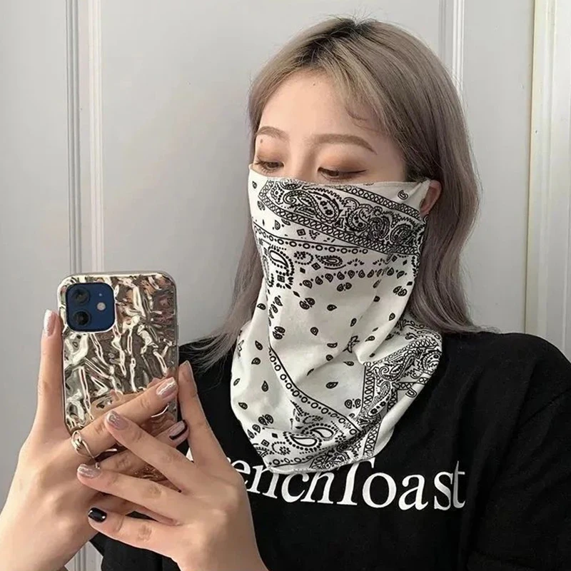 Sunscreen Mask Fashion Punk For Men Women Summer Face Neck UV Protection Ear Scarf Hip Hop Outdoor Sports Cycling Bandana Scarfs