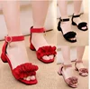 Summer Kids Leather Girls Wedding Dress Shoes Children Princess Flower Sandals For Girls Casual Dance Flat Sandals 1