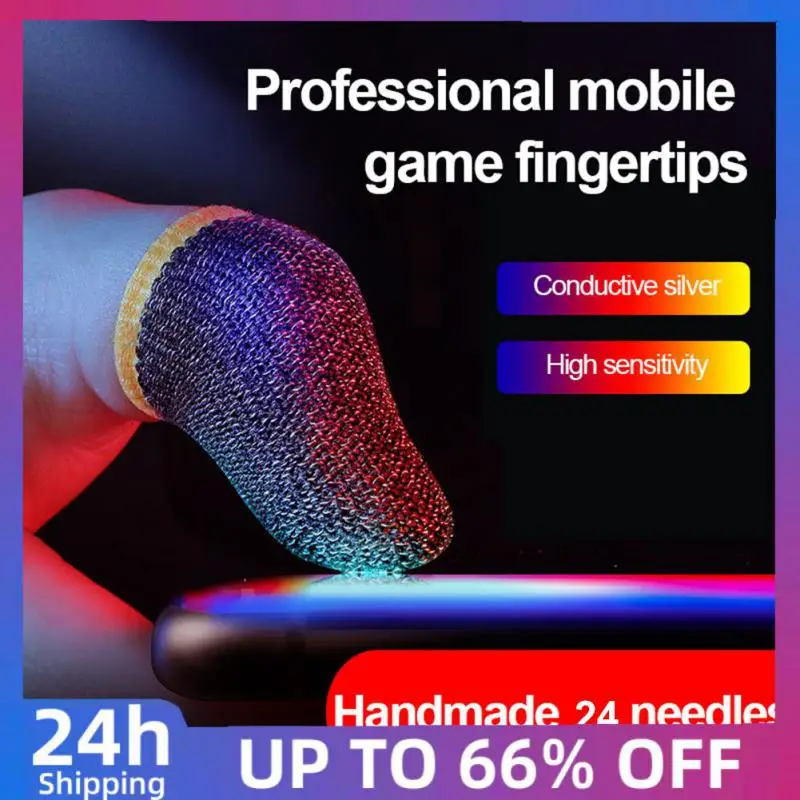 1pair Gaming Finger Sleeve Super Thin Breathable Fingertips Cover For