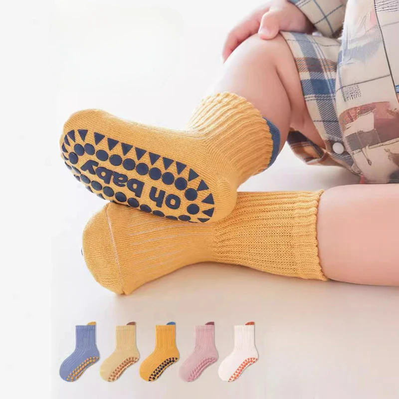 

3 Pairs Baby Floor Socks Spring Baby Floor Sock Newborn Anti Slip Adhesive Loose Mouth Sock Lace Sock Toddler Socks