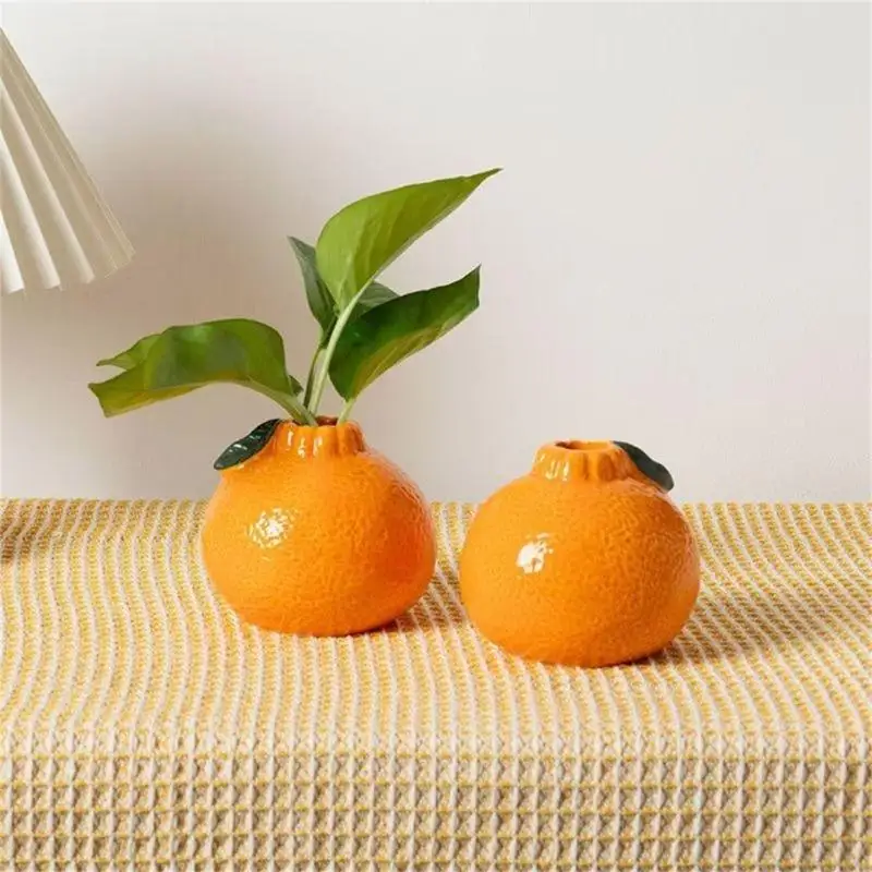 Tangerine Vases for Home Living Room Decorations Dried Flower Vases 5