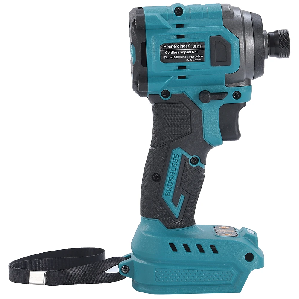 Heimerdinger Brushless Cordless Impact Driver ,1/4-Inch 6.35mm Hex Impact Driver,High Torque 220N.m Variable Speed 3