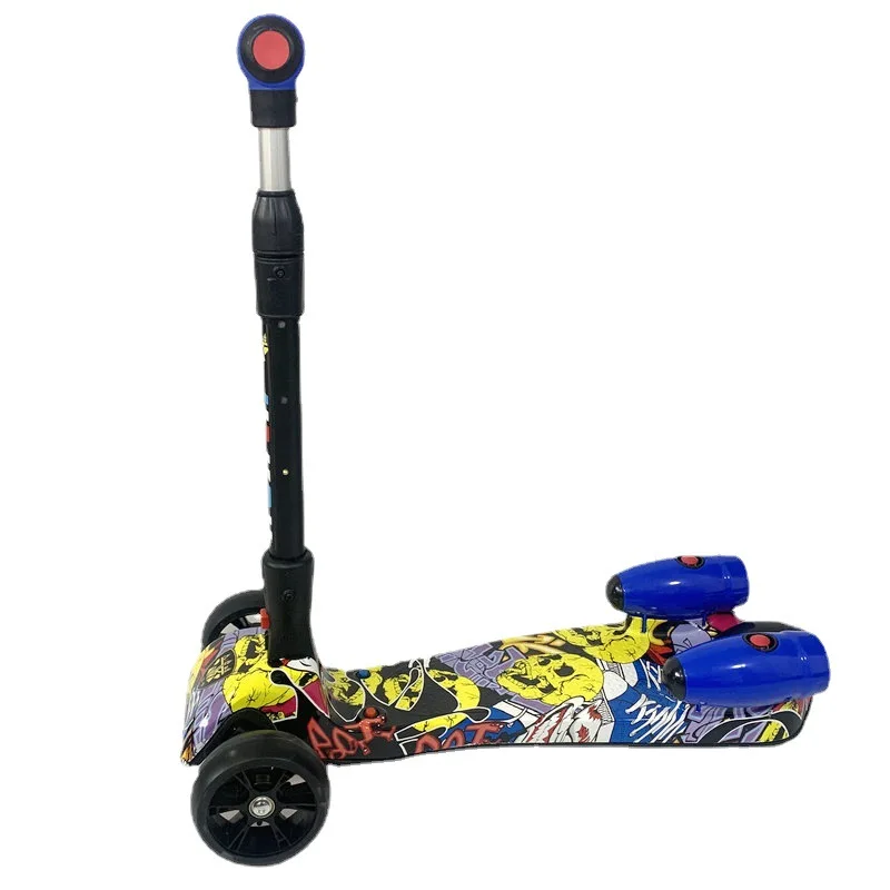 전동스쿠터 Foldable Children's Scooter Spray Three-wheel Flash Exercise Hoverboard Self Balancing Scooter