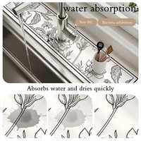 Super Absorbent Sink Faucet Mat Kitchen Diatom Mud Drain Pad Table Mat Toilet Pad Non-slip Anti-mildew Mat Countertop Dining 2