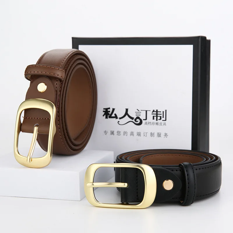 Leather Belt Versatile 2023 New Belt Women's Needle Button Fashion Decoration Jeans with Cowhide Simple genuine leather women s thin waistband cowhide retro and minimalist style paired with skirt dress decoration   belt