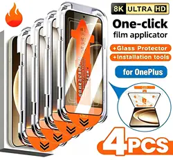 4 - Pack Easy Installation Screen Protector Glass Film - OnePlus 8