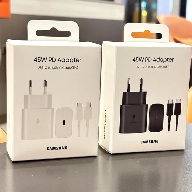 Samsung 45W PD Charger Super Fast Charging For Galaxy S25 Ultra Plus FE S24 S23 S22 A56 A55 A36 A17 EU Adapter 5A Type C Cable 1
